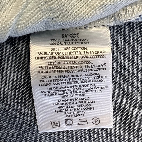 NEW! RE/DONE Size 23 70s Stove Pipe Denim Jeans True Indigo $275 msrp I6-8 - Picture 9 of 10